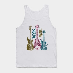 Rock and roll, electric guitars, music lover. white background Tank Top